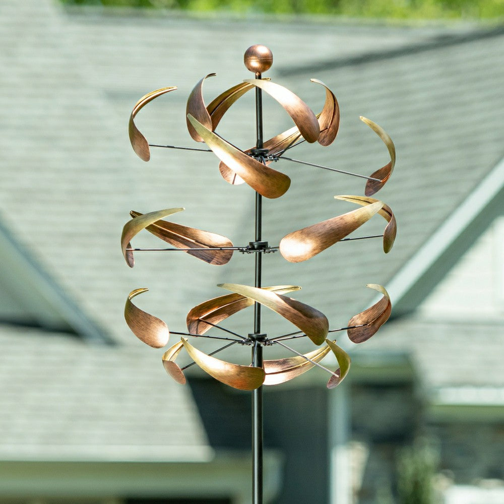 Plow & Hearth Ombre Copper Swirl Wind Spinner 83"H