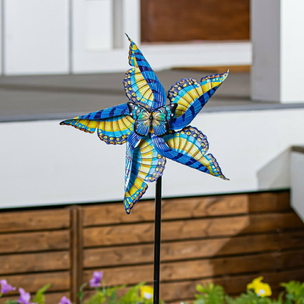Plow & Hearth Swallowtail Butterfly Metal Wind Spinner 48"H