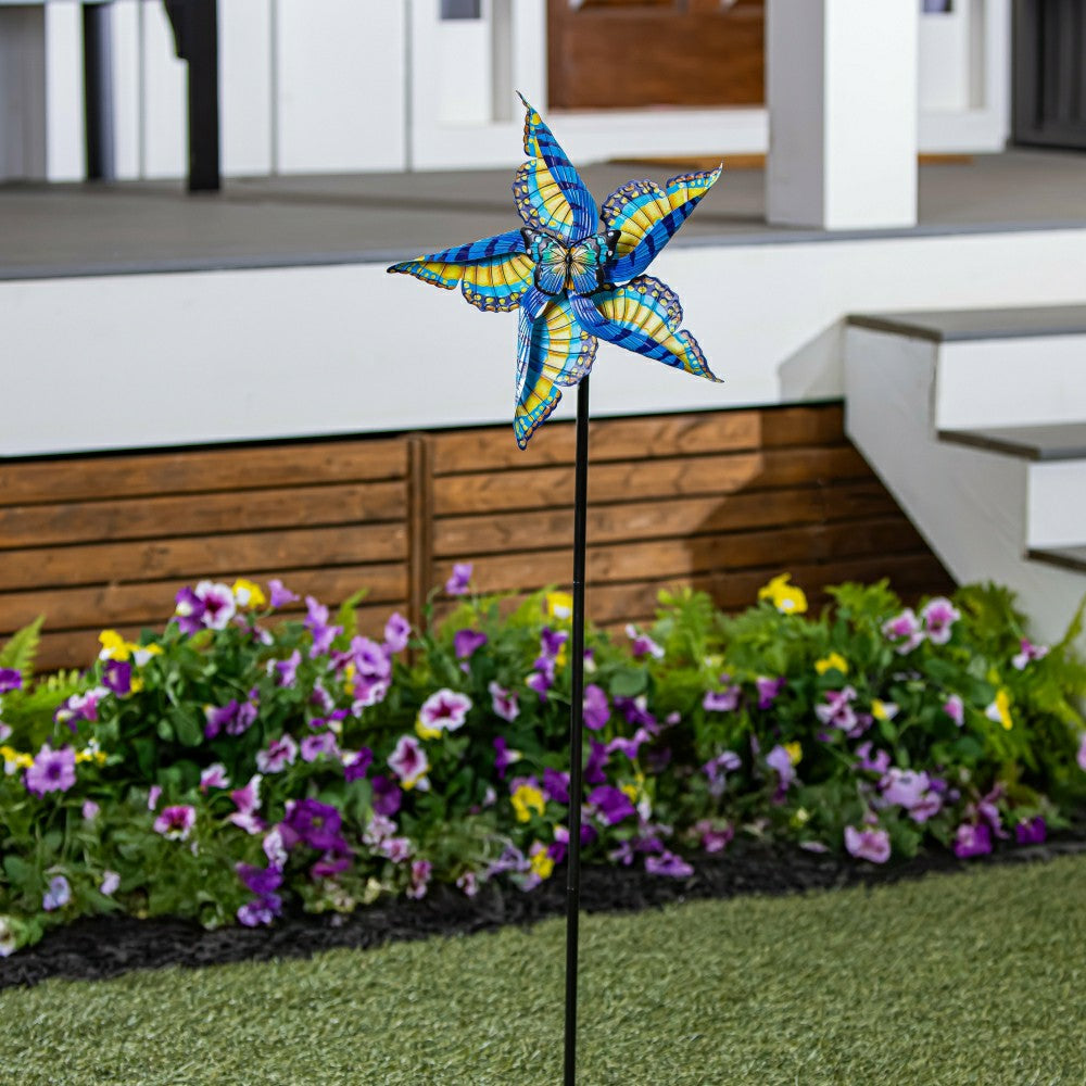 Plow & Hearth Swallowtail Butterfly Metal Wind Spinner 48"H