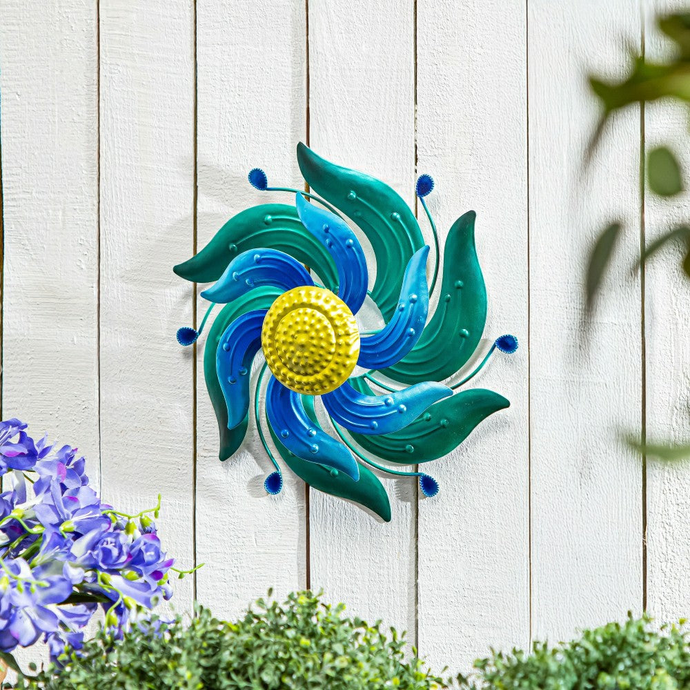 Plow & Hearth Celestial Swirl Blue Wall Spinner 13"D