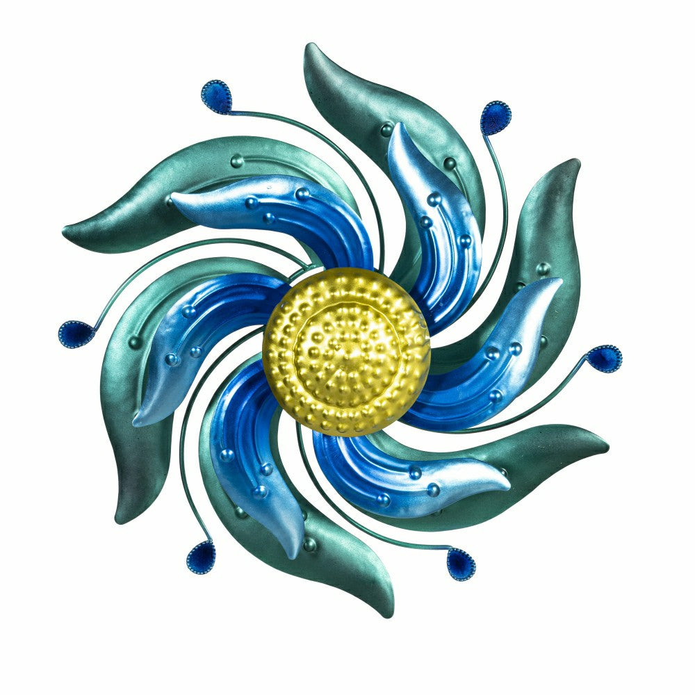 Plow & Hearth Celestial Swirl Blue Wall Spinner 13"D