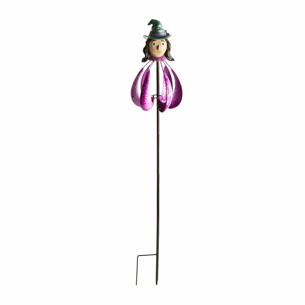 Plow & Hearth Halloween Witch Metal Garden Wind Spinner