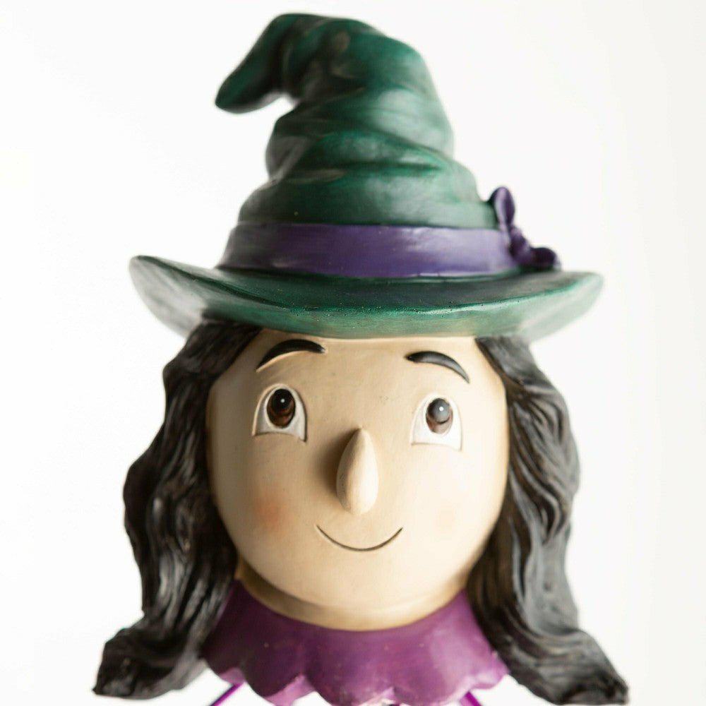 Plow & Hearth Halloween Witch Metal Garden Wind Spinner