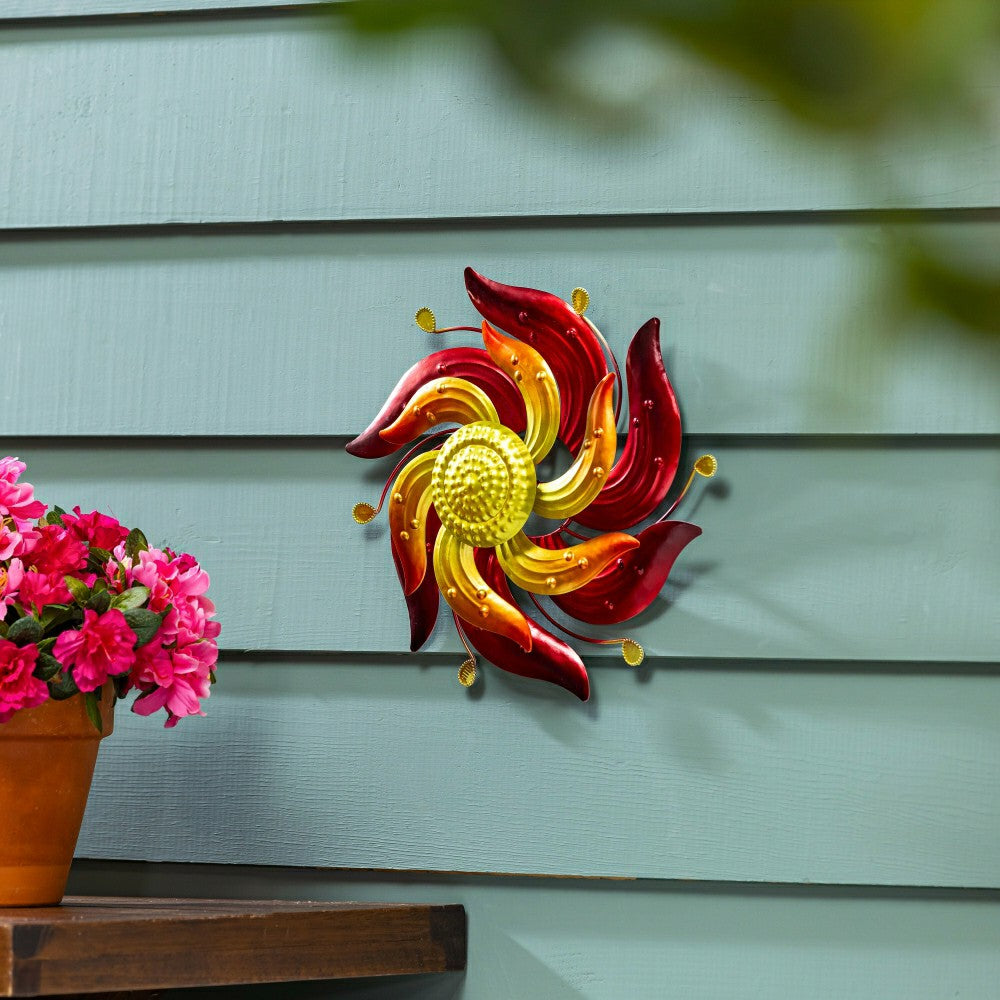 Plow & Hearth Celestial Swirl Red Wall Spinner 13"D