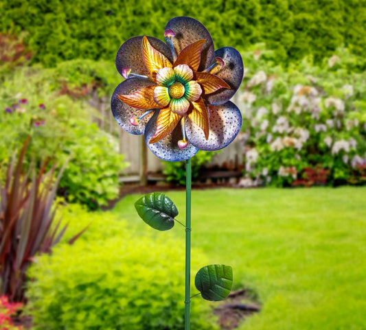 Plow & Hearth Enchanted Blossom Wind Spinner Stake 60"H