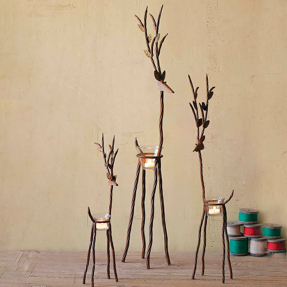 Plow & Hearth Rustic Reindeer, Set of 3