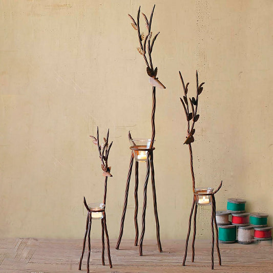 Plow & Hearth Rustic Reindeer, Set of 3