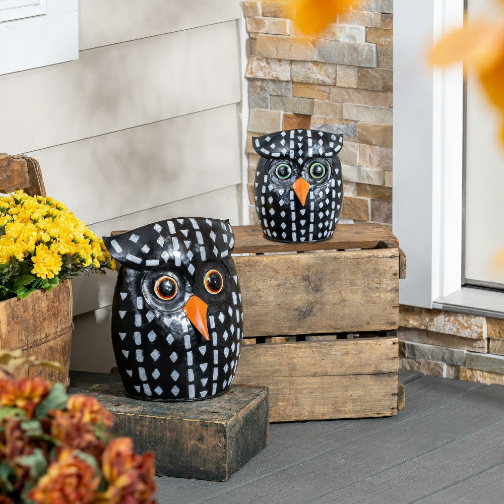Plow & Hearth Harvest Dotted Owl Garden Statue Set