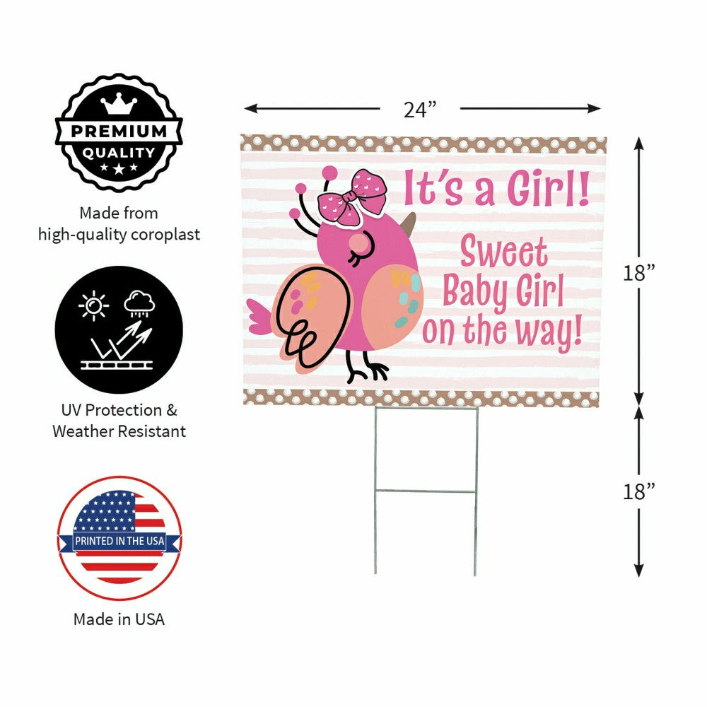 Plow & Hearth Sweet Baby Girl on the Way Yard Sign