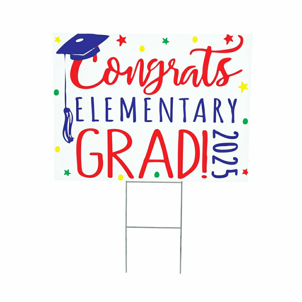 Plow & Hearth Elementary Graduation Coroplast Yard Sign with H-Stake