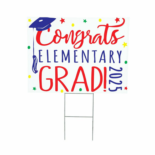 Plow & Hearth Elementary Graduation Coroplast Yard Sign with H-Stake