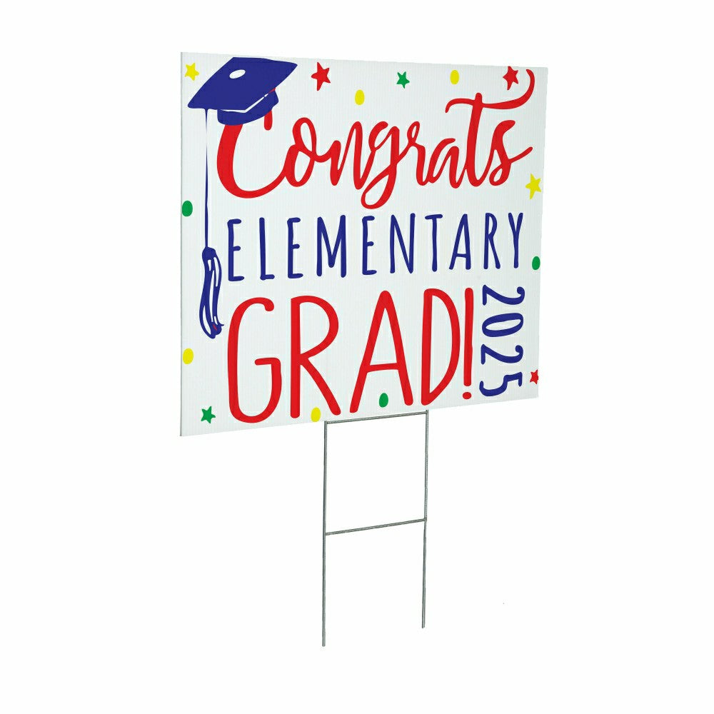 Plow & Hearth Elementary Graduation Coroplast Yard Sign with H-Stake