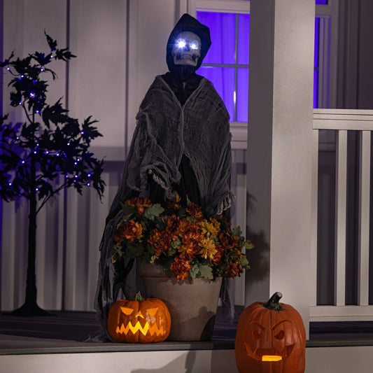 Plow & Hearth Halloween LED Skeleton Garden Stake , 49"