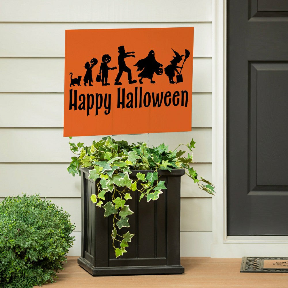 Plow & Hearth HALLOWEEN COROPLAST Yard Sign,"Happy Halloween",24"x18"