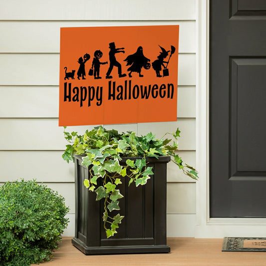 Plow & Hearth HALLOWEEN COROPLAST Yard Sign,"Happy Halloween",24"x18"