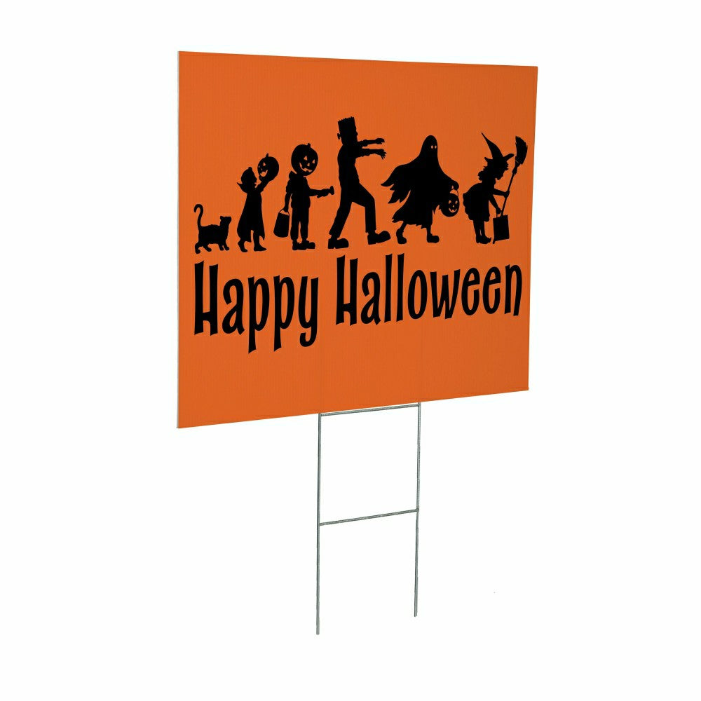 Plow & Hearth HALLOWEEN COROPLAST Yard Sign,"Happy Halloween",24"x18"