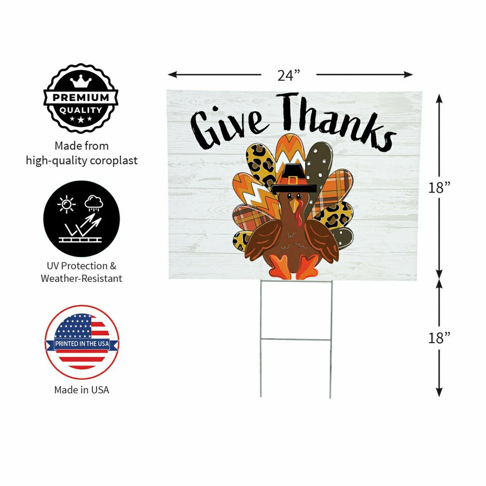 Plow & Hearth COROPLAST Yard Sign with H-Stake, 24"x18"