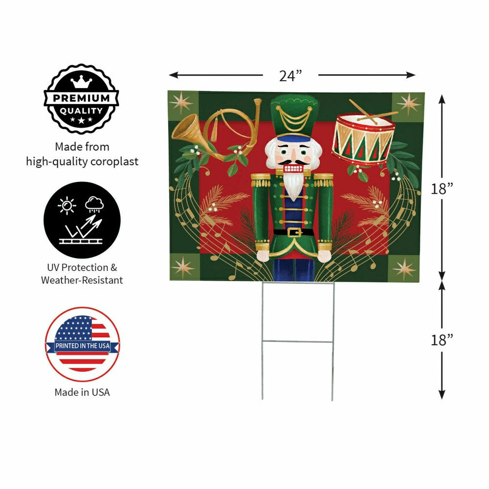 Plow & Hearth Nutcracker COROPLAST Yard Sign,24"x18"
