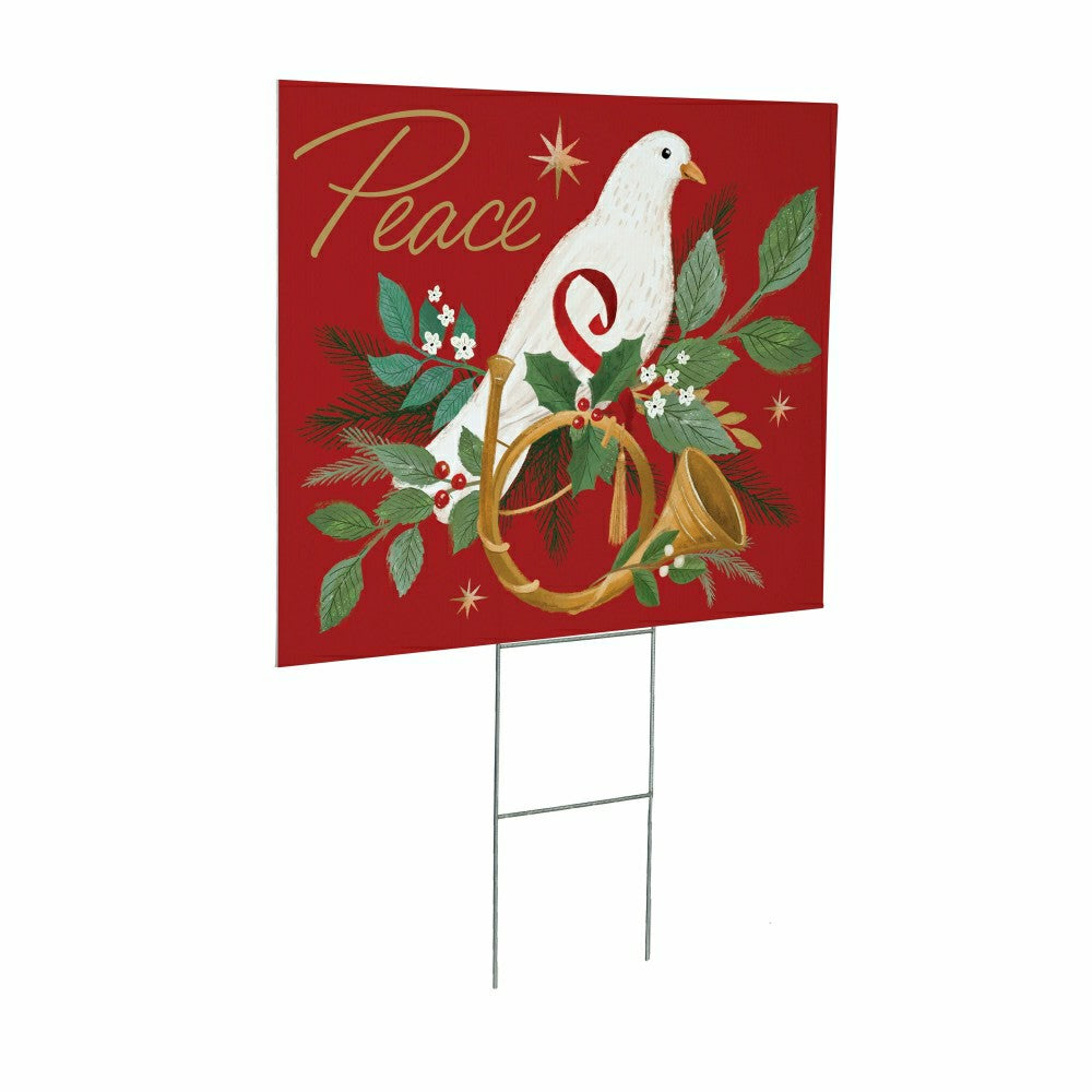 Plow & Hearth Dove of Peace COROPLAST Yard Sign, 24"x18"
