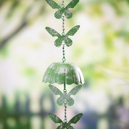 Plow & Hearth Garden of Wonder Outdoor Hanging Décor, Metal Butterfly, 15"