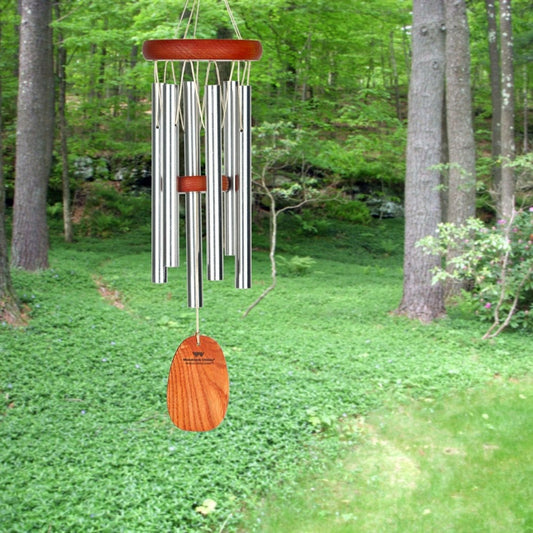 Plow & Hearth Small Weather-Resistant Aluminum & Bamboo Amazing Grace Tone Wind Chime