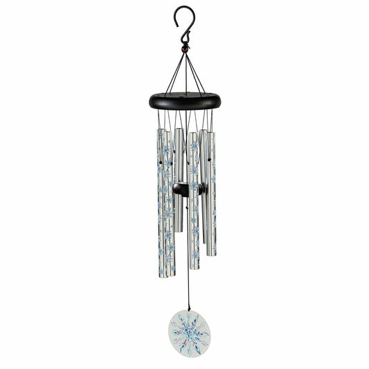 Plow & Hearth Crystal Snowflakes Printed Avria Wind Chime, 27" H