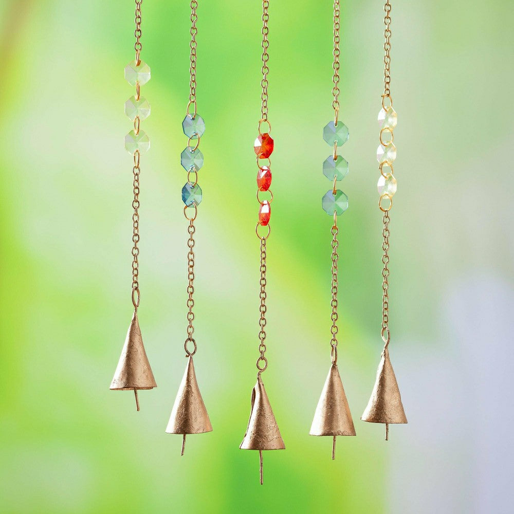Plow & Hearth Garden of Wonder Wind Chime, Beaded Glass, Butterfly