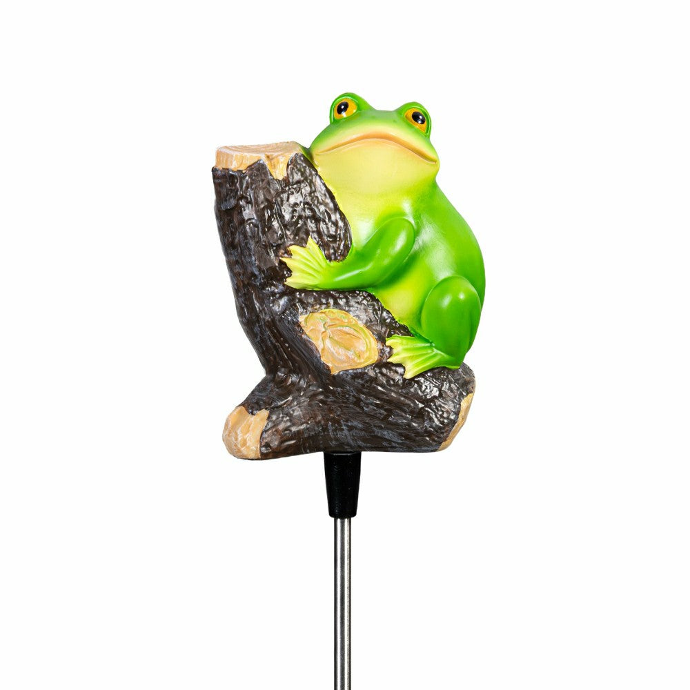 Plow & Hearth Frog with Sound Solar Garden Stake