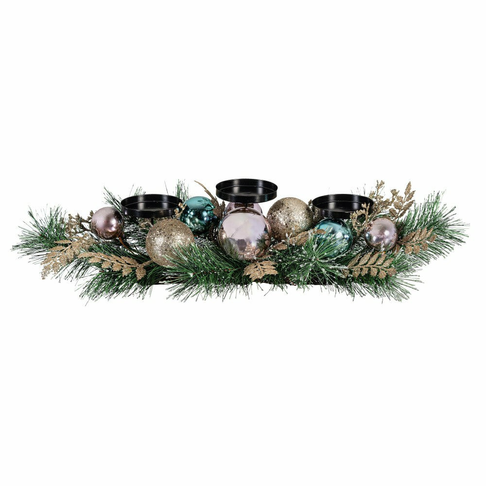 Plow & Hearth Season to Sparkle Faux Floral Table Decor Candle Holder Artificial