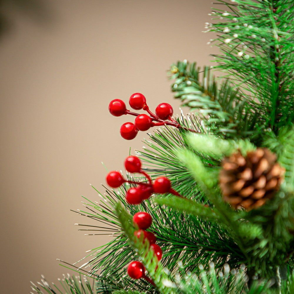 Plow & Hearth Winter Grove Tree Artificial Pine Cone and Berry, 48”H
