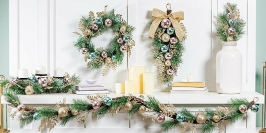 Plow & Hearth Season to Sparkle Garland Artificial with Ornaments, 72" H