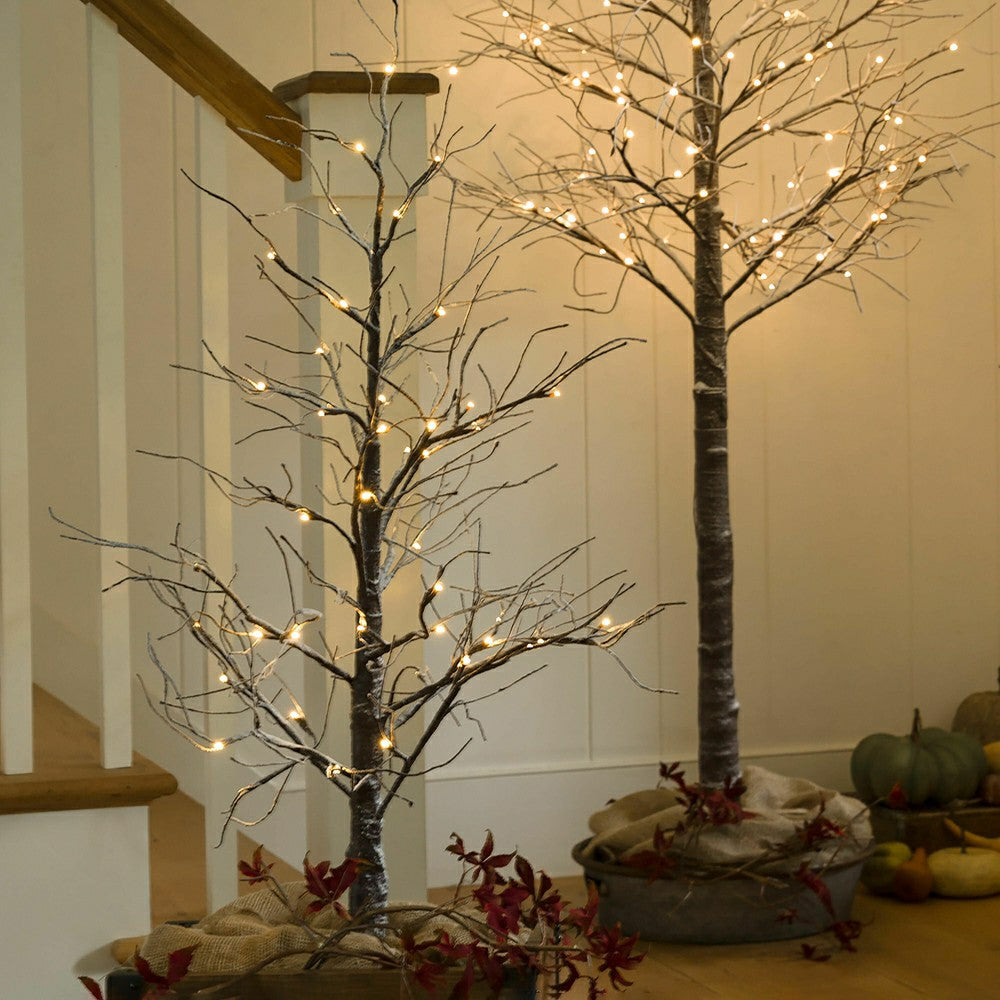 Plow & Hearth Large Indoor/Outdoor Snowy Lighted Tree, 8'H with 120 Lights
