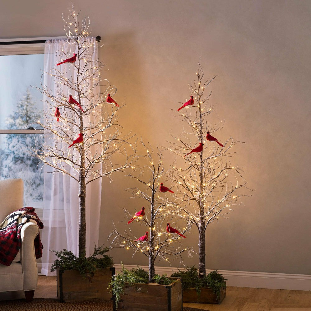 Plow & Hearth Large Indoor/Outdoor Snowy Lighted Tree, 8'H with 120 Lights