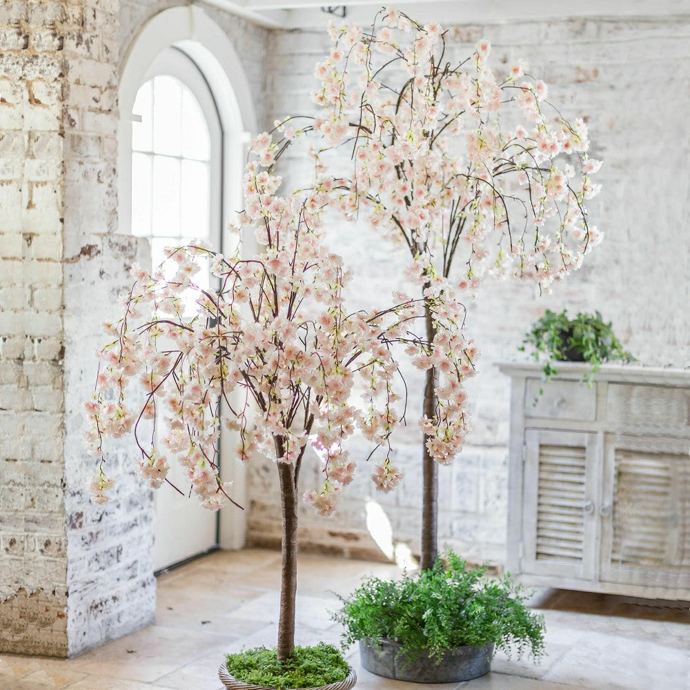 Plow & Hearth Small Lighted Faux Weeping Cherry Tree