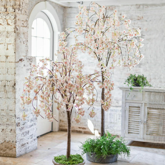 Plow & Hearth Small Lighted Faux Weeping Cherry Tree