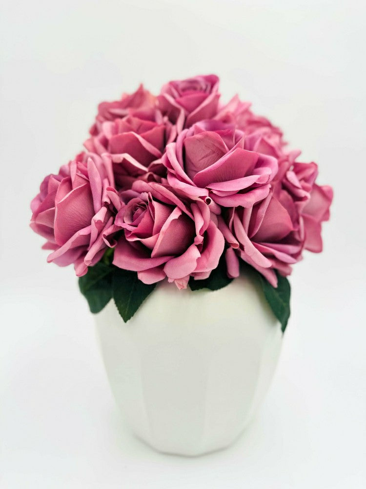 Plow & Hearth Artificial Real Touch Roses - Bundle of 10
