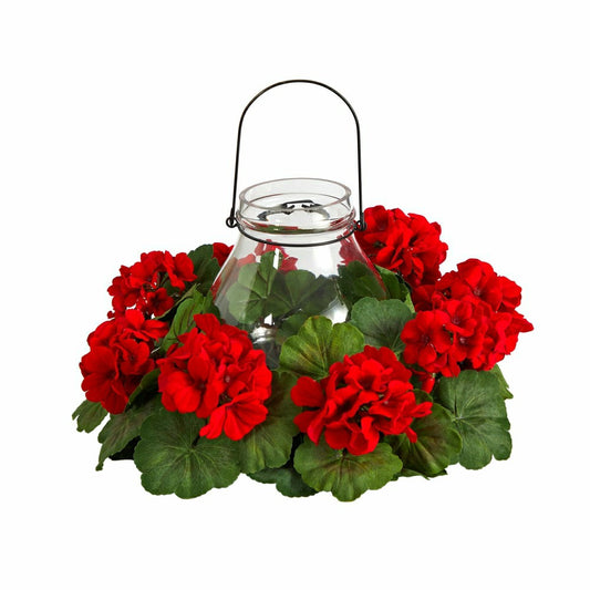 Plow & Hearth 16” Artificial Geranium Candelabrum