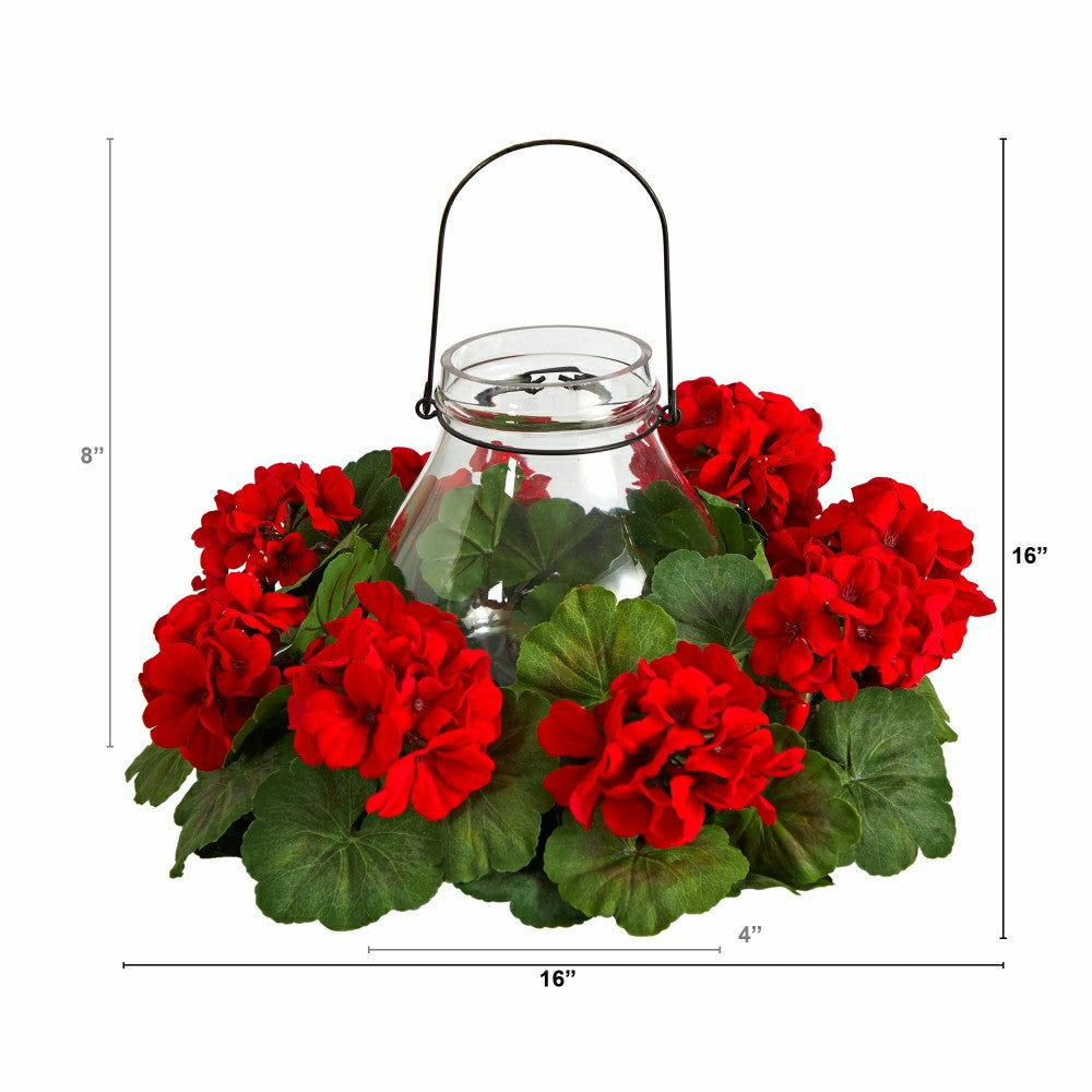 Plow & Hearth 16” Artificial Geranium Candelabrum