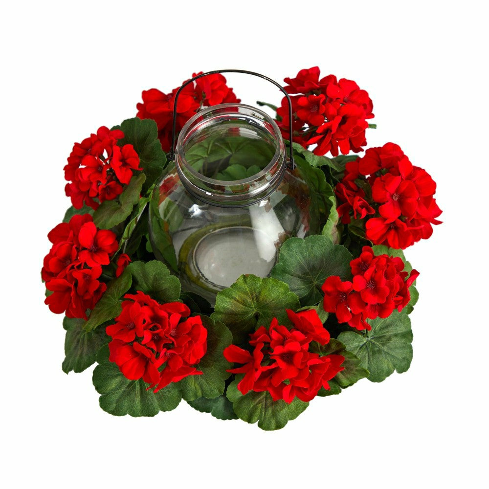 Plow & Hearth 16” Artificial Geranium Candelabrum
