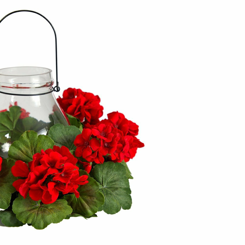 Plow & Hearth 16” Artificial Geranium Candelabrum