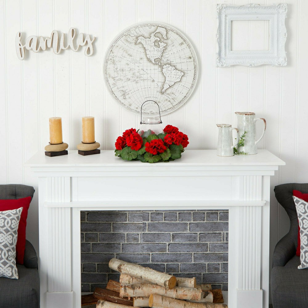 Plow & Hearth 16” Artificial Geranium Candelabrum