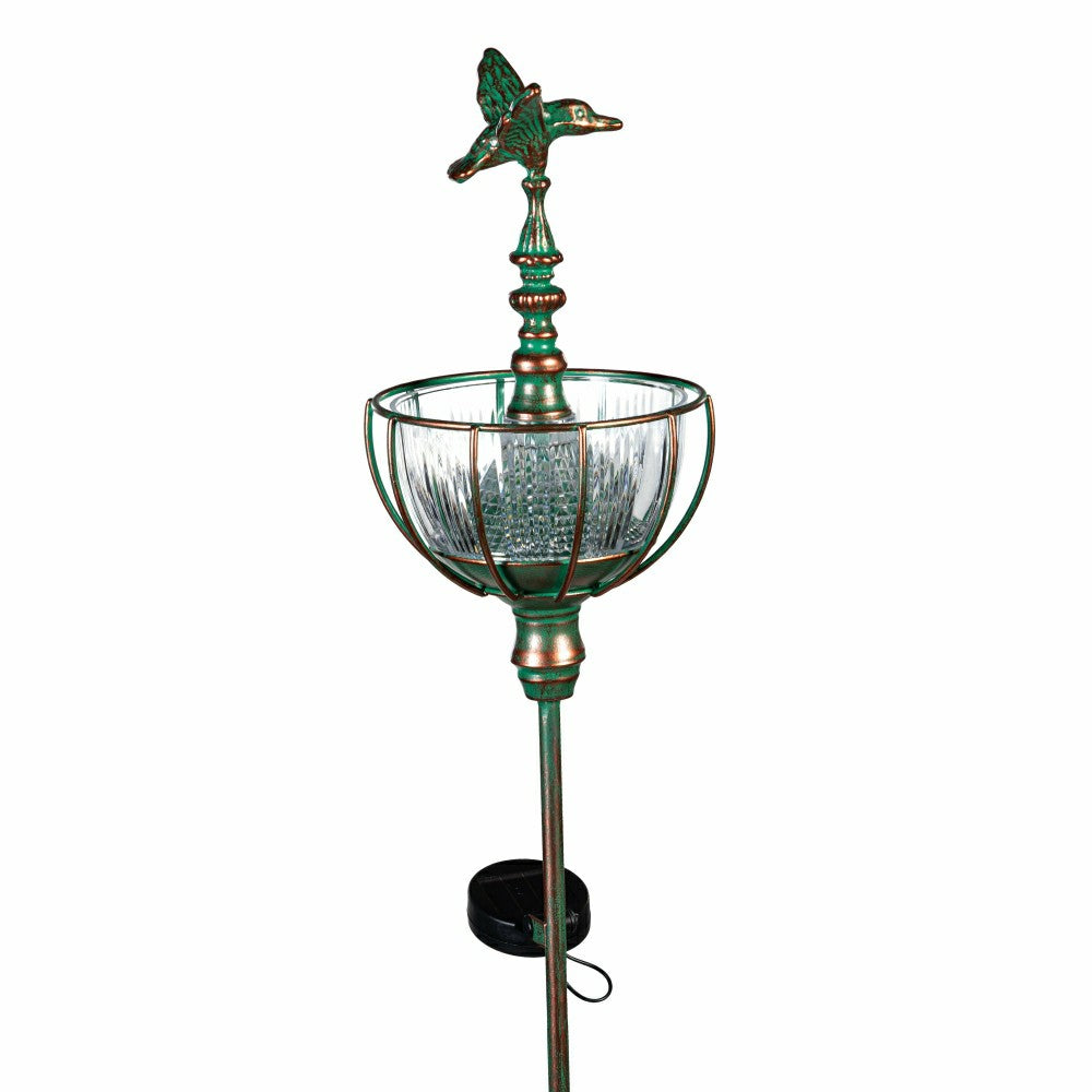 Plow & Hearth Solar Bird Feeder Garden Stake, Hummingbird