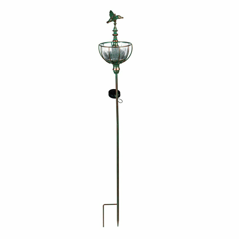 Plow & Hearth Solar Bird Feeder Garden Stake, Hummingbird