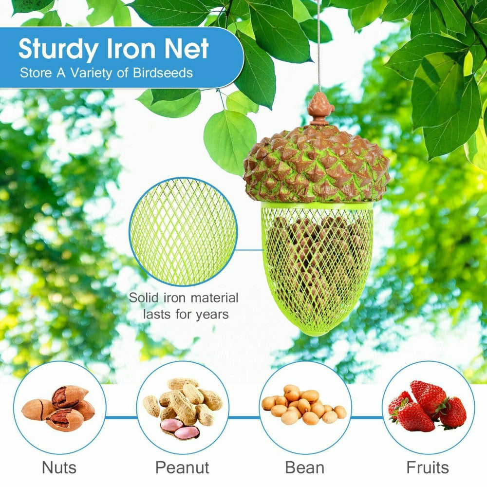 Plow & Hearth Metal Acorn Wild Bird Feeder