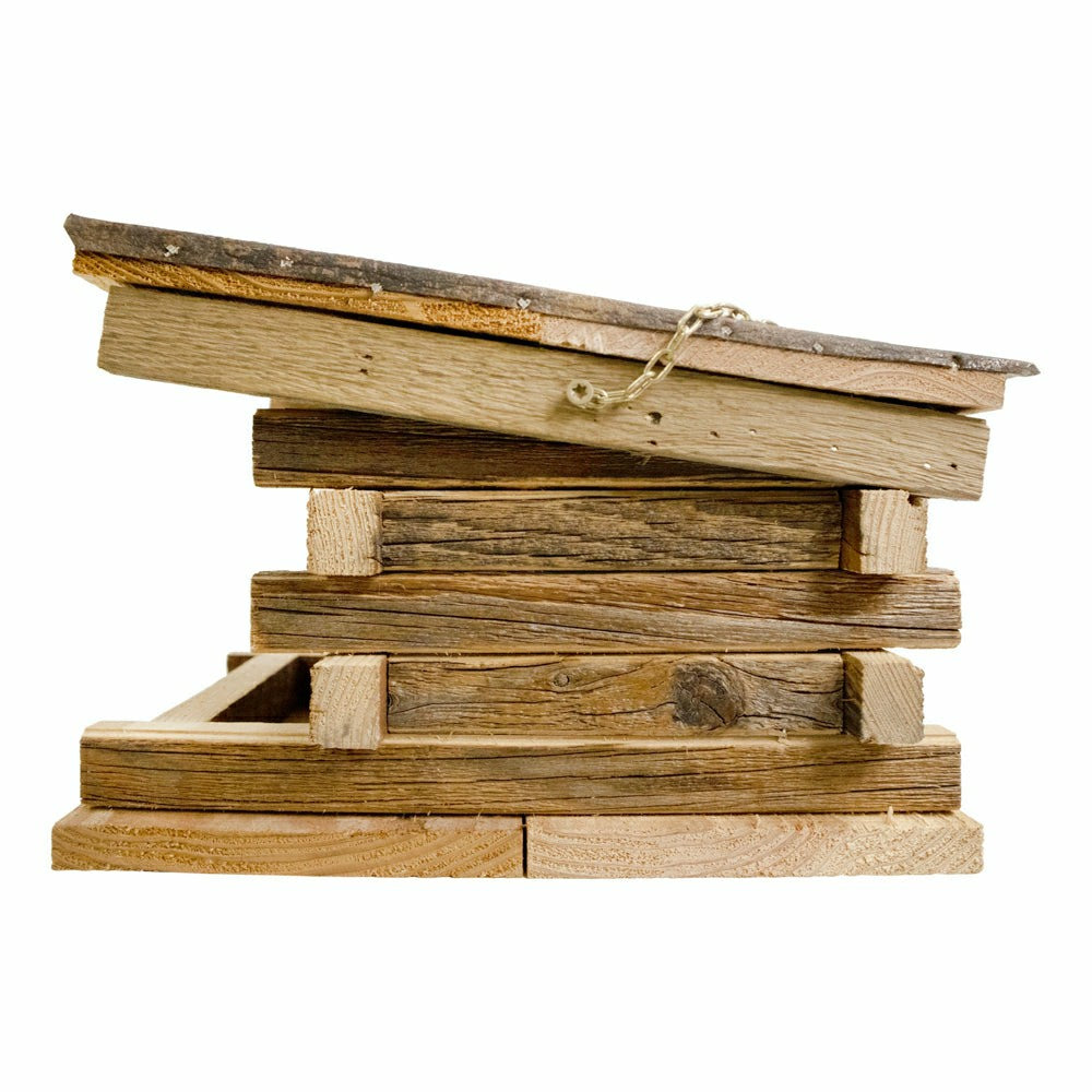 Plow & Hearth Franklin Cedar Log Cabin Bird Feeder