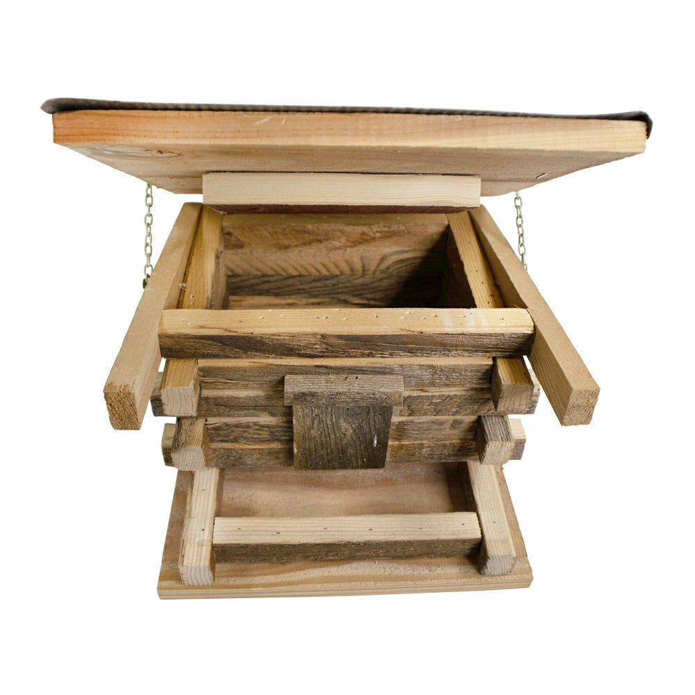 Plow & Hearth Franklin Cedar Log Cabin Bird Feeder