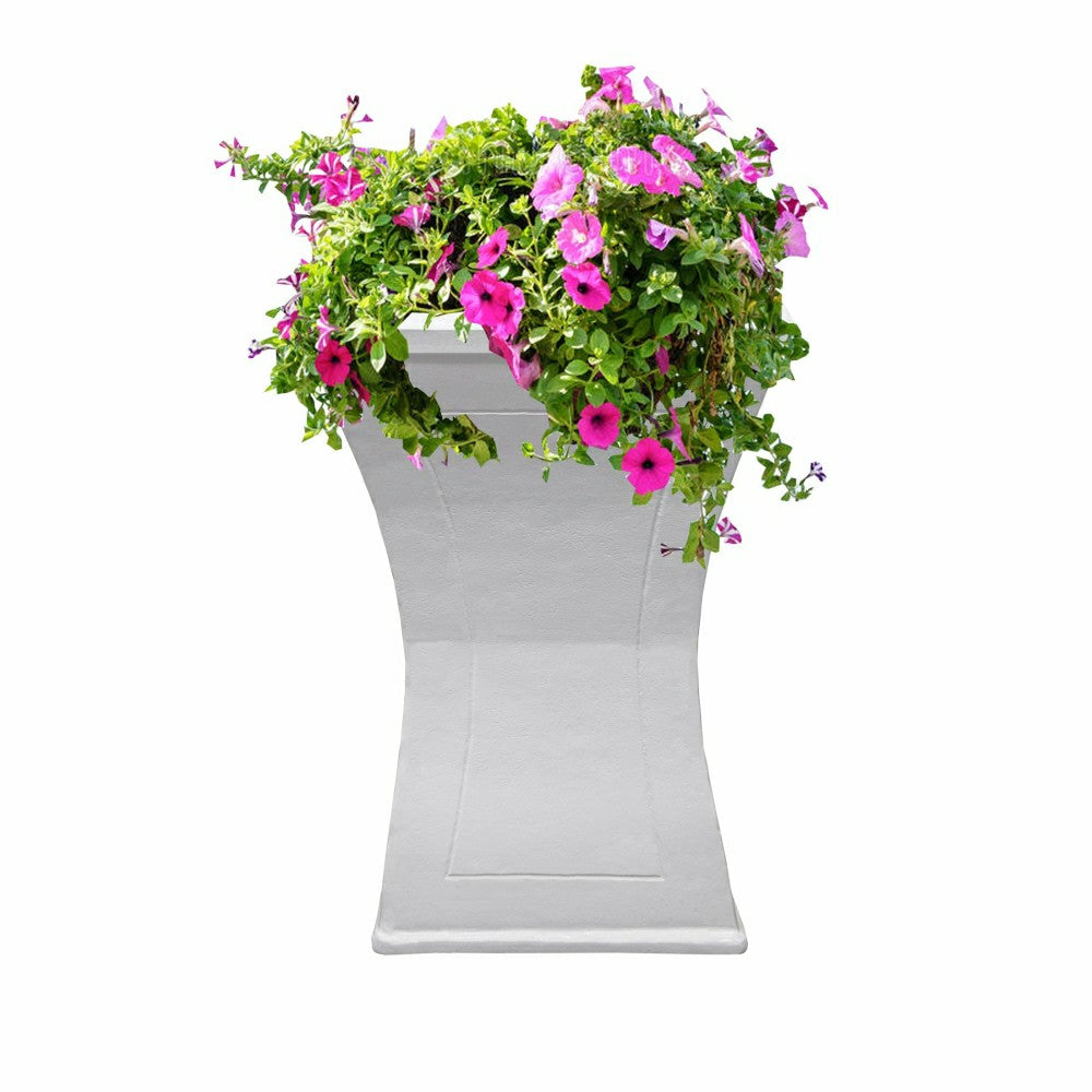 Plow & Hearth Modern Square Cast Aluminum 40-in Bird Bath and Planter Vase Combo
