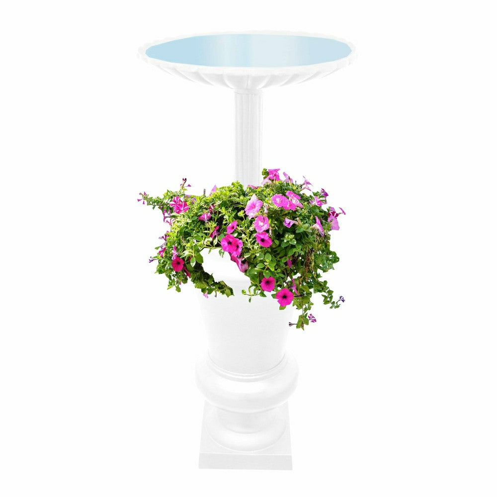 Plow & Hearth Ornate Round Cast Aluminum Metal 40-in Bird Bath Planter Vase Combo