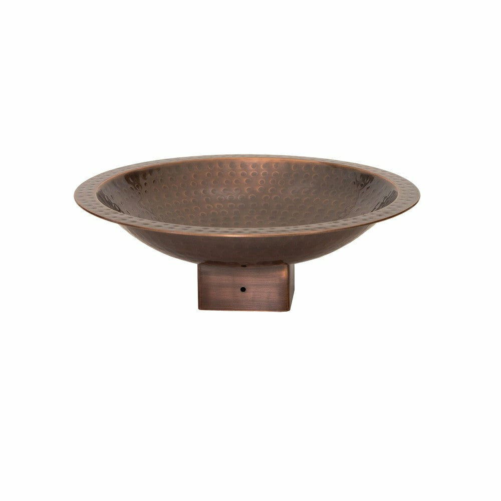 Plow & Hearth Hammered Burnt Copper Birdbath, 14"Diameter