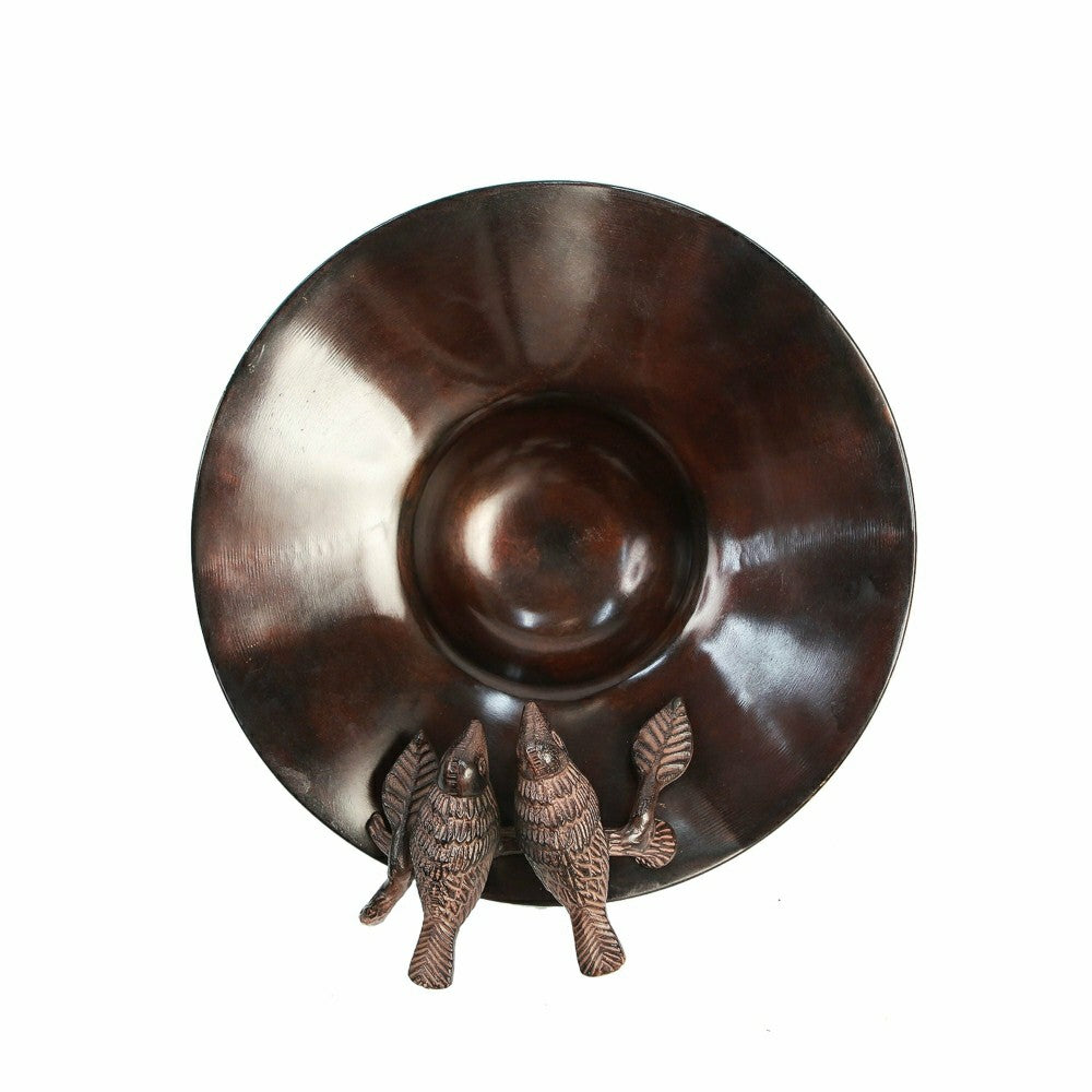 Plow & Hearth Antiqued Birdbath w/ Over Railing Bracket